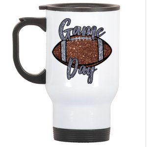 Game Day Festive Cute Football Stainless Steel Travel Mug