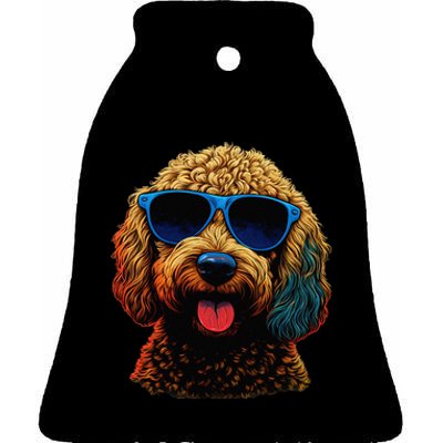 Goldendoodle Dood Funny Doodle Dog Golden Doodle Ceramic Bell Ornament