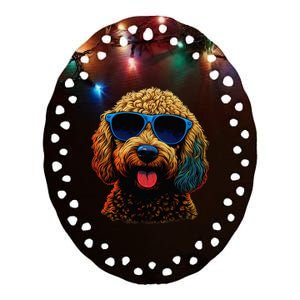 Goldendoodle Dood Funny Doodle Dog Golden Doodle Ceramic Oval Ornament