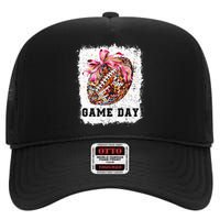 Game Day Football Season Football Bow High Crown Mesh Back Trucker Hat