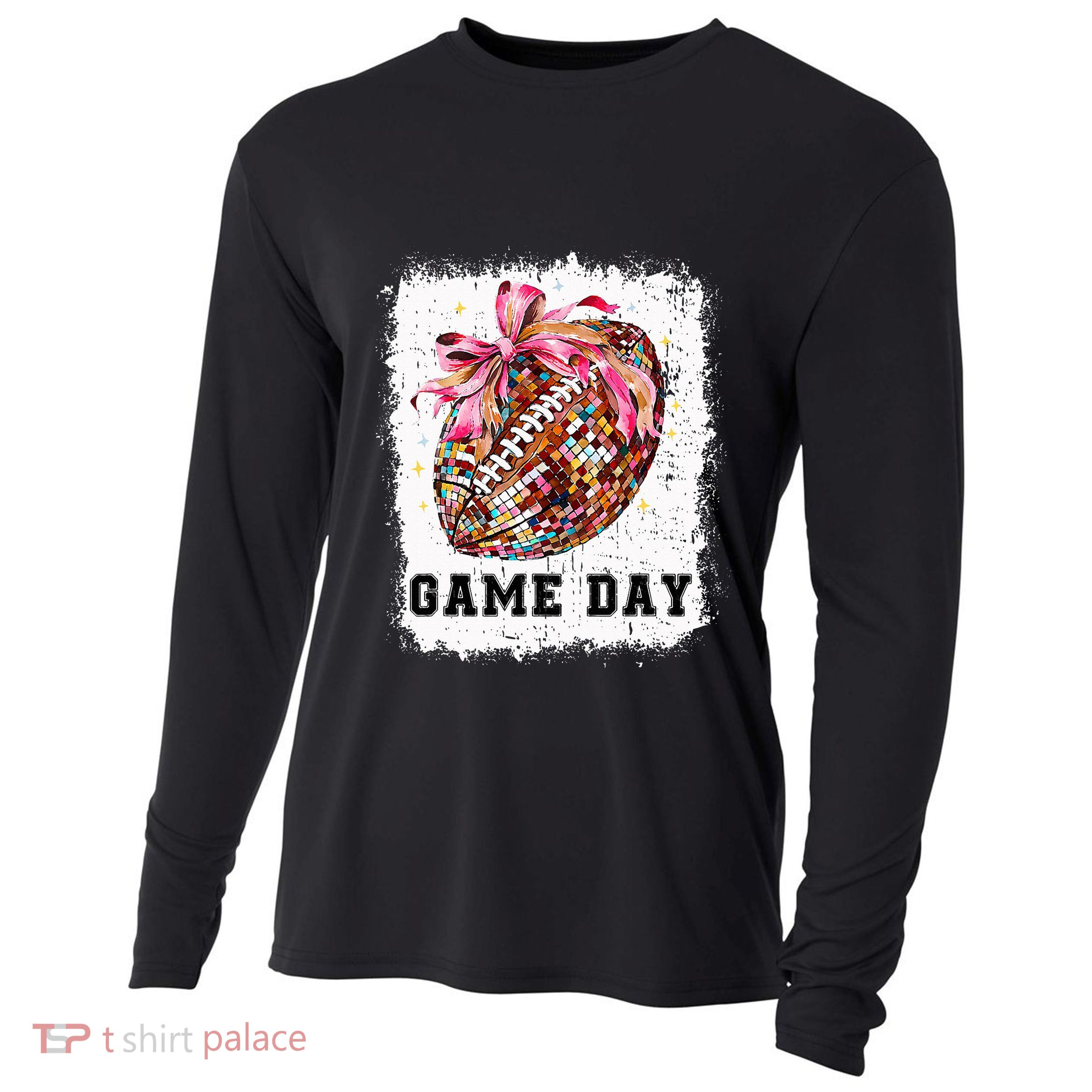 Game Day Football Season Football Bow Cooling Performance Long Sleeve Crew