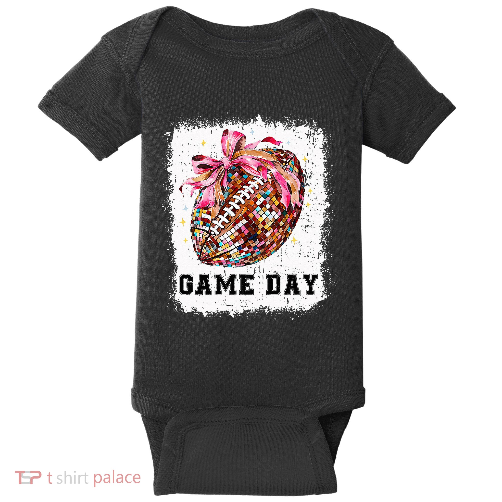 Game Day Football Season Football Bow Baby Bodysuit