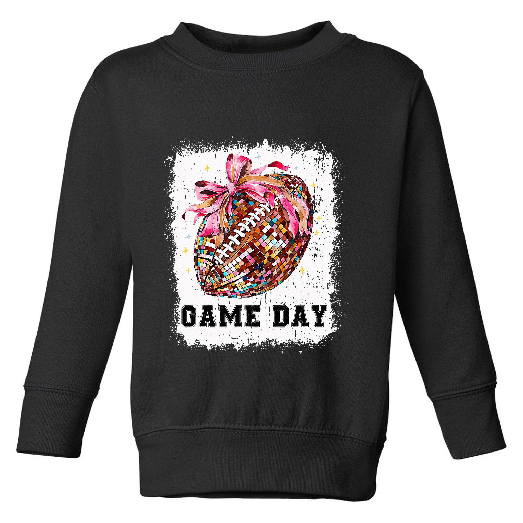Game Day Football Season Football Bow Toddler Sweatshirt