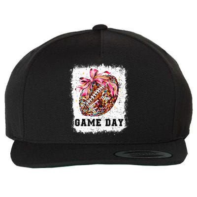 Game Day Football Season Football Bow Wool Snapback Cap