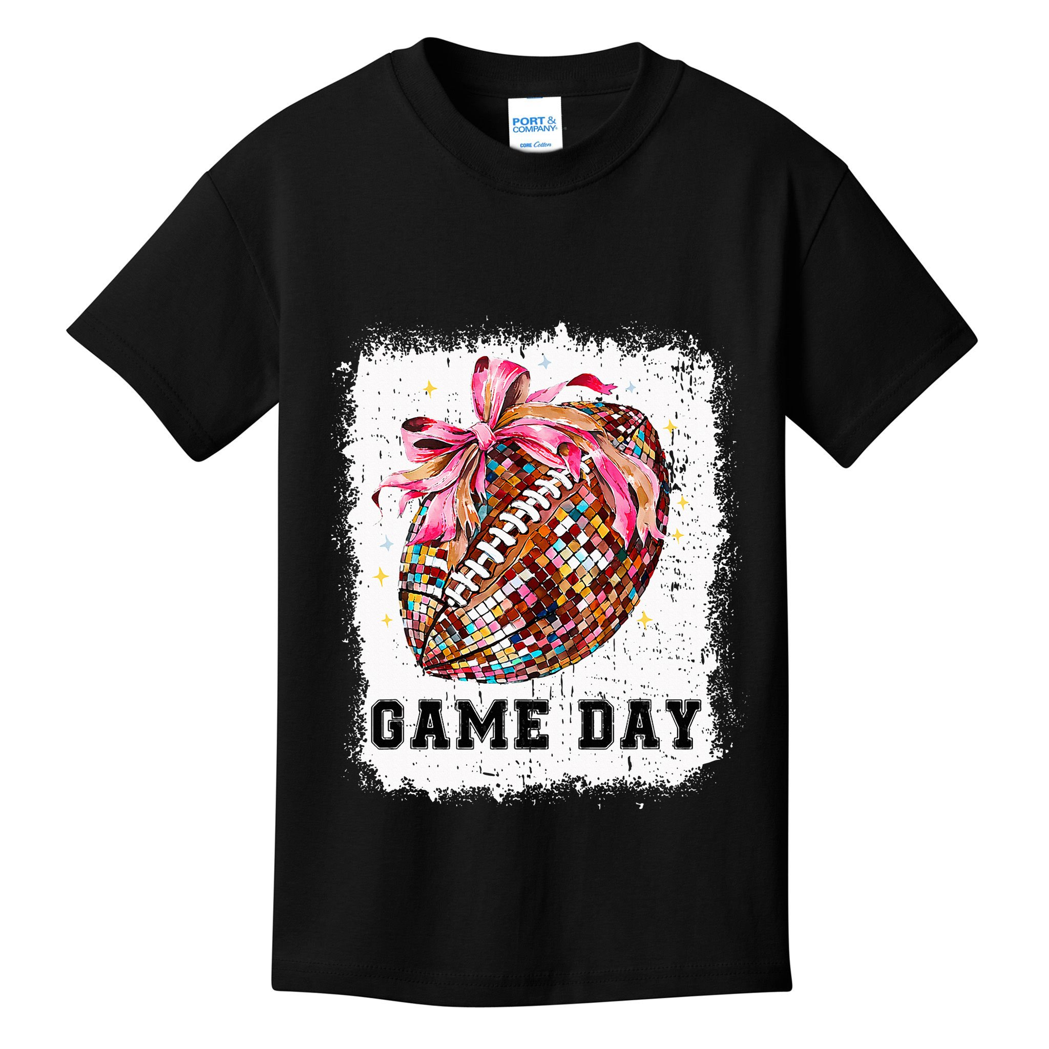 Game Day Football Season Football Bow Kids T-Shirt