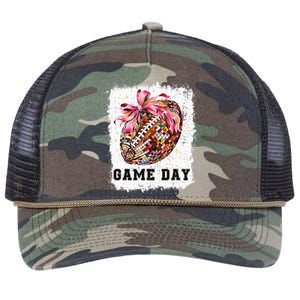 Game Day Football Season Football Bow Retro Rope Trucker Hat Cap