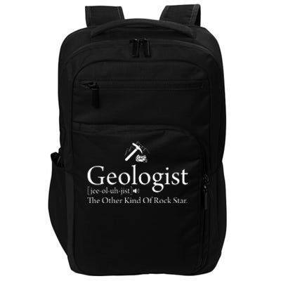 Geologist Definition Funny Rock Star Geology Impact Tech Backpack