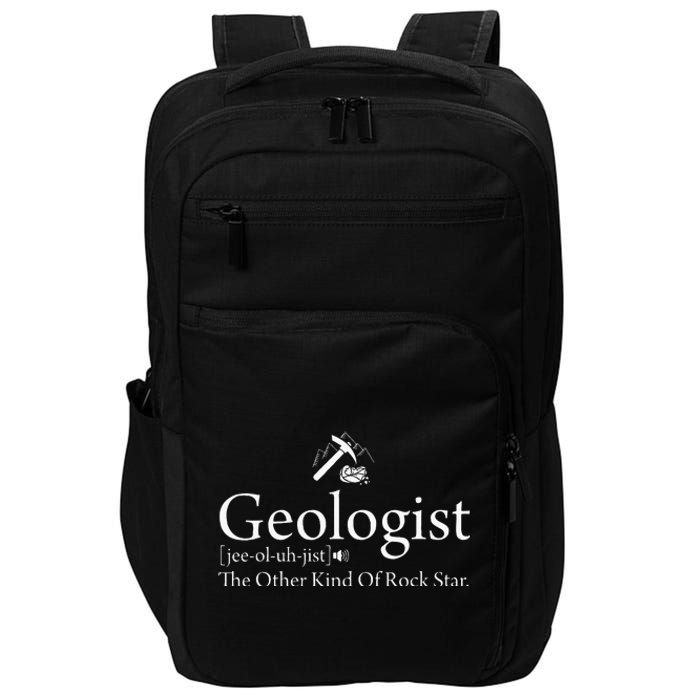 Geologist Definition Funny Rock Star Geology Impact Tech Backpack