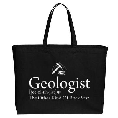 Geologist Definition Funny Rock Star Geology Cotton Canvas Jumbo Tote