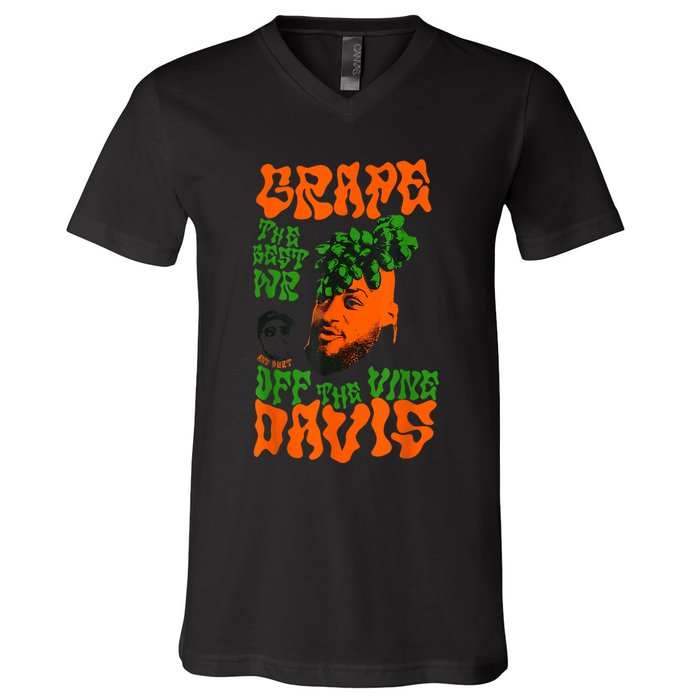 Grape Davis Funny Meme V-Neck T-Shirt
