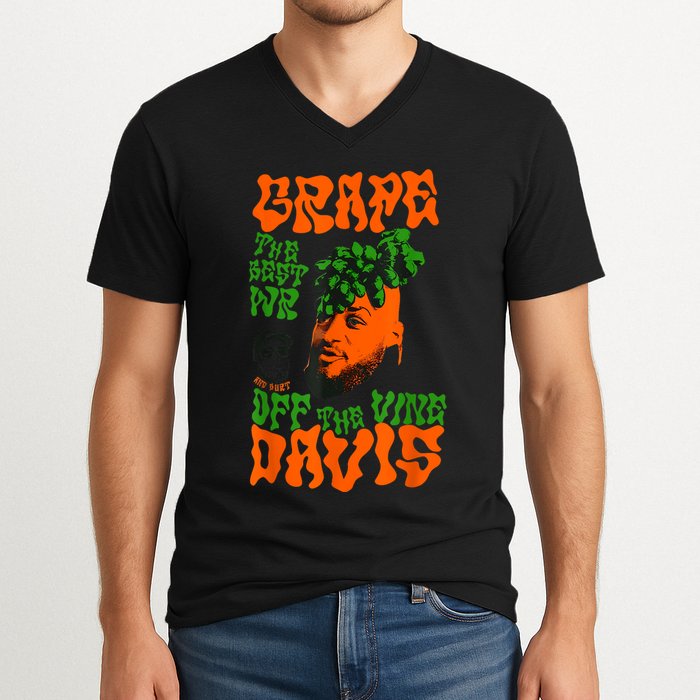 Grape Davis Funny Meme V-Neck T-Shirt
