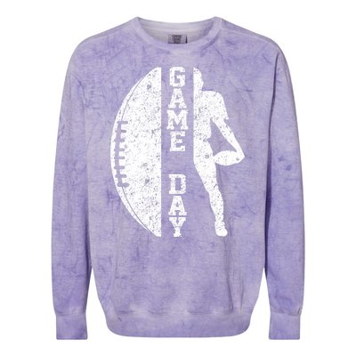 Game Day Football Vintage Sport Colorblast Crewneck Sweatshirt