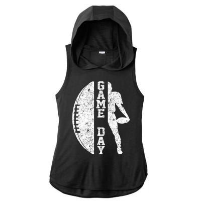 Game Day Football Vintage Sport Ladies PosiCharge Tri-Blend Wicking Draft Hoodie Tank