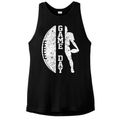 Game Day Football Vintage Sport Ladies PosiCharge Tri-Blend Wicking Tank