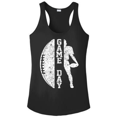 Game Day Football Vintage Sport Ladies PosiCharge Competitor Racerback Tank