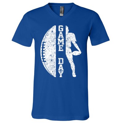 Game Day Football Vintage Sport V-Neck T-Shirt