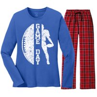 Game Day Football Vintage Sport Women's Long Sleeve Flannel Pajama Set 