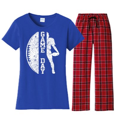 Game Day Football Vintage Sport Women's Flannel Pajama Set