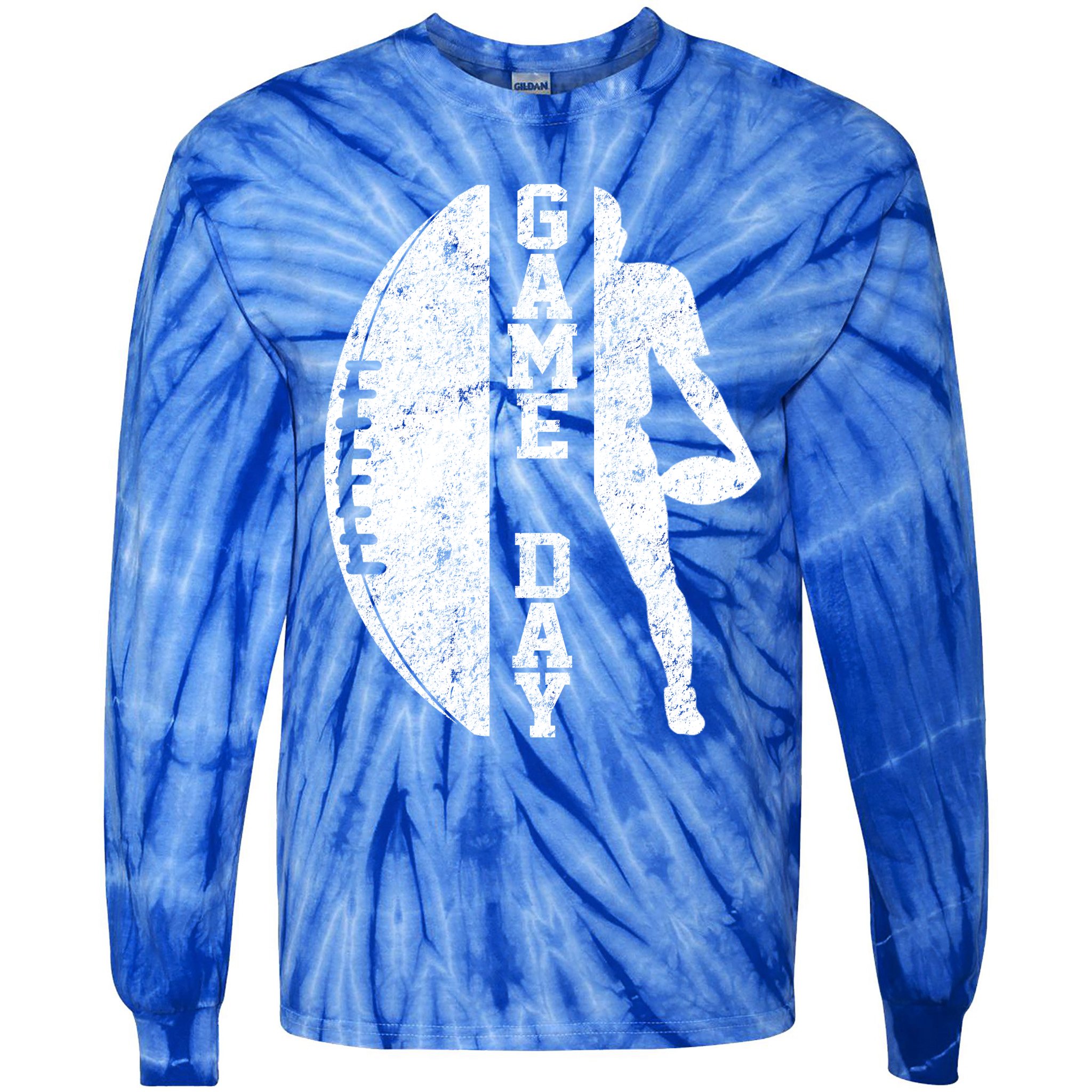 Game Day Football Vintage Sport Tie-Dye Long Sleeve Shirt
