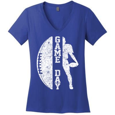 Game Day Football Vintage Sport Women's V-Neck T-Shirt