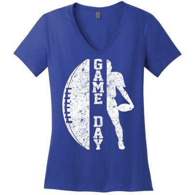 Game Day Football Vintage Sport Women's V-Neck T-Shirt