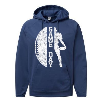 Game Day Football Vintage Sport Performance Fleece Hoodie