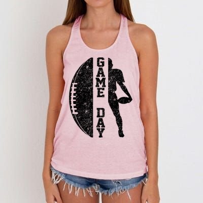 Game Day Football Vintage Sport Women's Knotted Racerback Tank