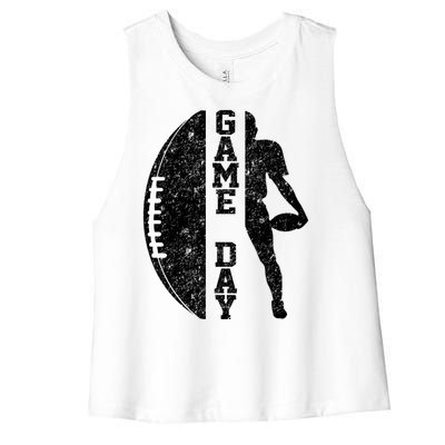 Game Day Football Vintage Sport Women's Racerback Cropped Tank