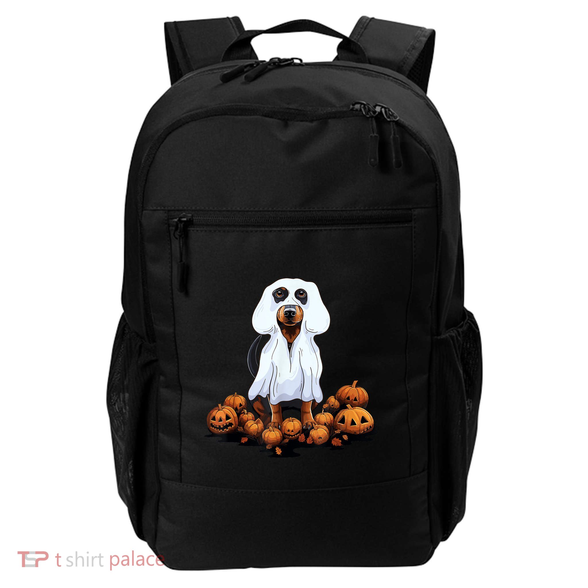 Ghost Dachshund Funny Halloween Wiener Dog Ghost Costume Backpack