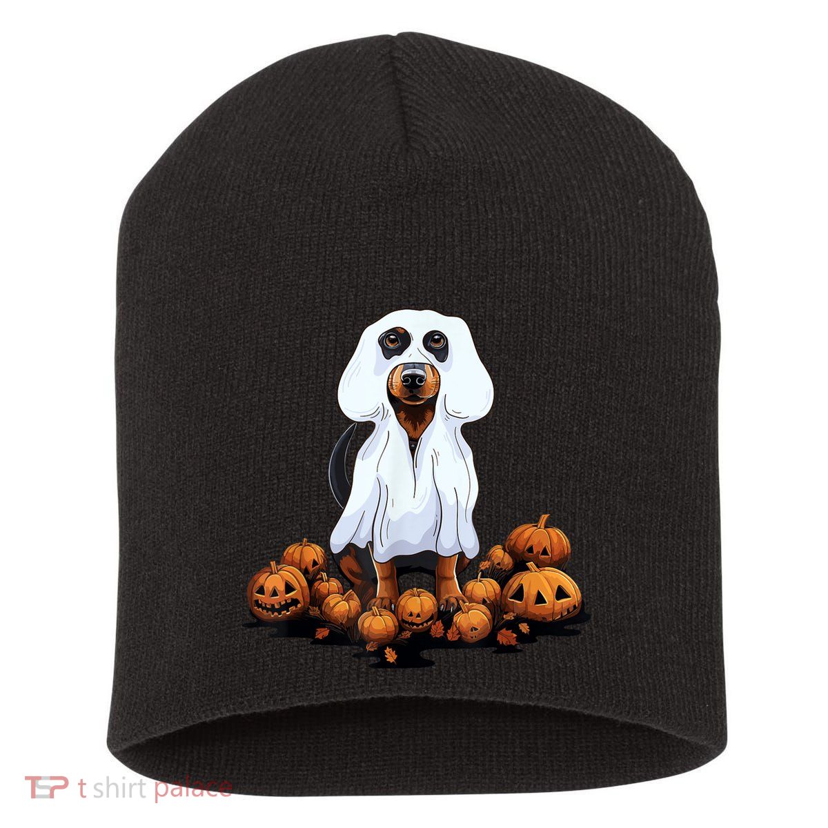 Ghost Dachshund Funny Halloween Wiener Dog Ghost Costume Short Acrylic Beanie