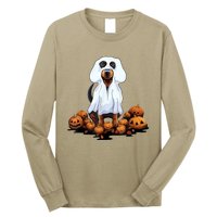 Ghost Dachshund Funny Halloween Wiener Dog Ghost Costume Long Sleeve Shirt