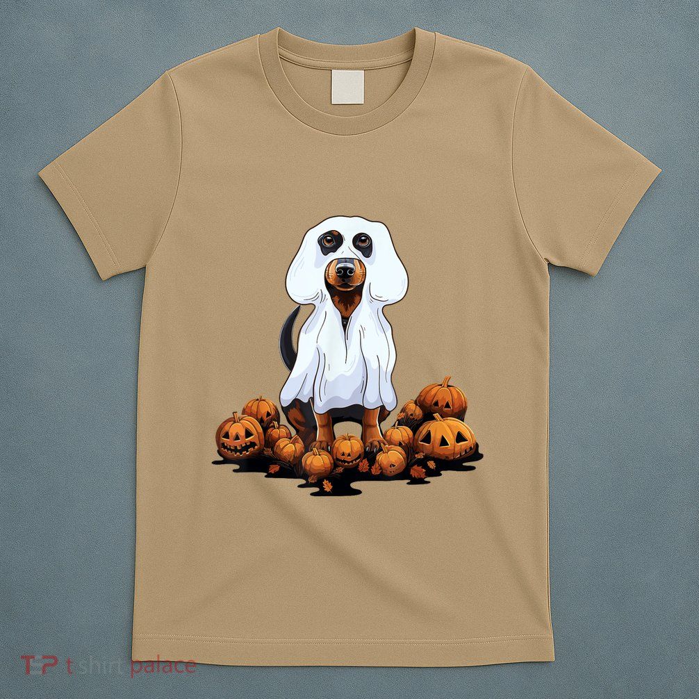Ghost Dachshund Funny Halloween Wiener Dog Ghost Costume T-Shirt