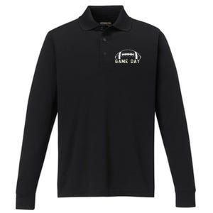 Game Day Football Season Funny Team Sports Performance Long Sleeve Polo