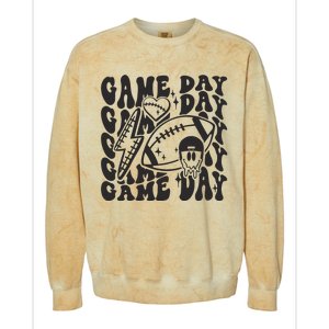 Game Day Football Funny Football Png Touchdown Season Football Fan Colorblast Crewneck Sweatshirt