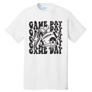 Game Day Football Funny Football Png Touchdown Season Football Fan Tall T-Shirt