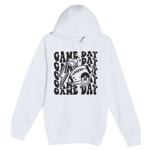 Game Day Football Funny Football Png Touchdown Season Football Fan Premium Pullover Hoodie