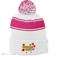 Goddamnit Donut Funny Donut Lover Stripe Pom Pom Beanie