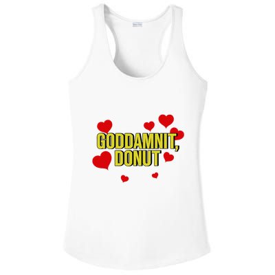 Goddamnit Donut Funny Donut Lover Ladies PosiCharge Competitor Racerback Tank