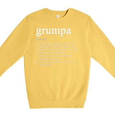 Grumpa Definition Funny Cool Premium Crewneck Sweatshirt