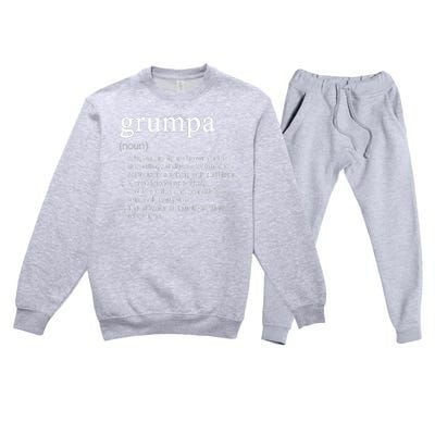 Grumpa Definition Funny Cool Premium Crewneck Sweatsuit Set