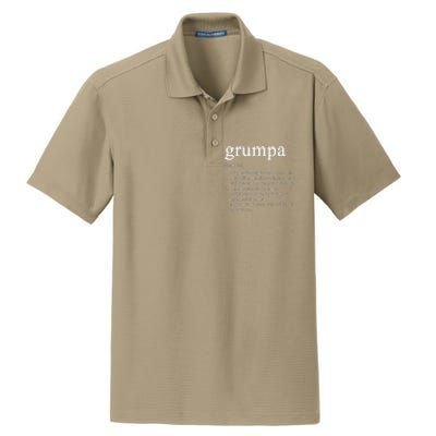 Grumpa Definition Funny Cool Dry Zone Grid Polo