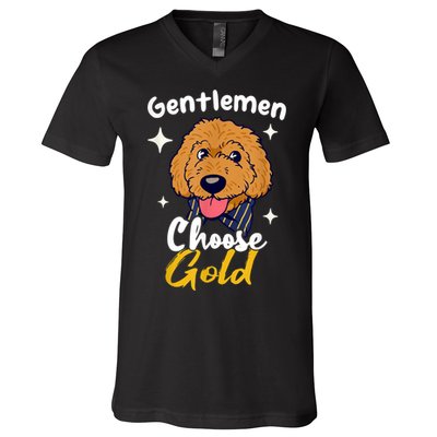 Goldendoodle Dood Funny Doodle Dog Golden Doodle V-Neck T-Shirt