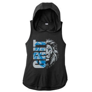 Grit Detroit Football Sports Fan Ladies PosiCharge Tri-Blend Wicking Draft Hoodie Tank