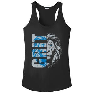 Grit Detroit Football Sports Fan Ladies PosiCharge Competitor Racerback Tank