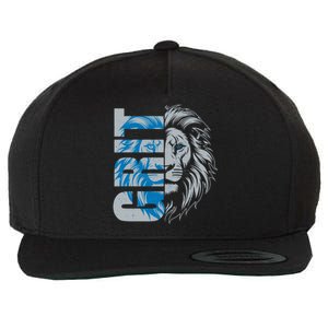 Grit Detroit Football Sports Fan Wool Snapback Cap