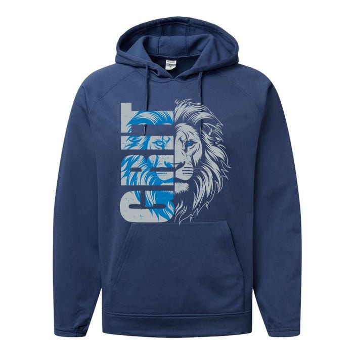 Grit Detroit Football Sports Fan Performance Fleece Hoodie