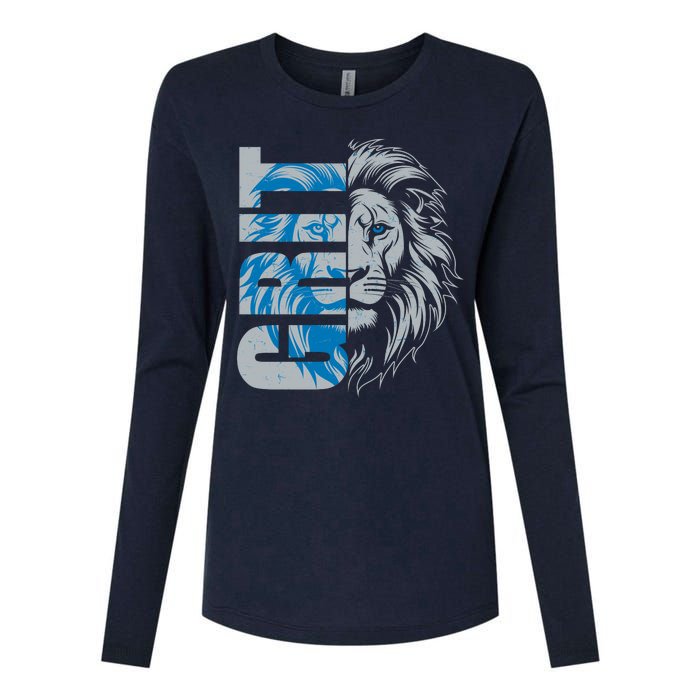 Grit Detroit Football Sports Fan Womens Cotton Relaxed Long Sleeve T-Shirt