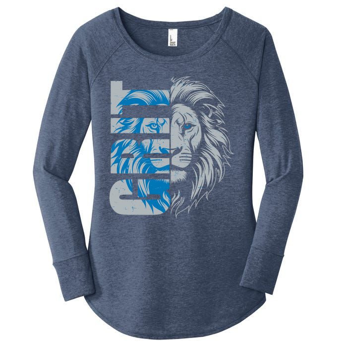 Grit Detroit Football Sports Fan Women's Perfect Tri Tunic Long Sleeve Shirt