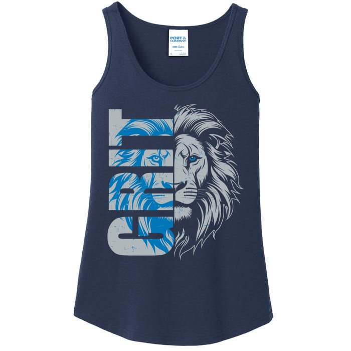 Grit Detroit Football Sports Fan Ladies Essential Tank