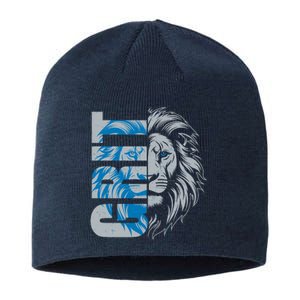 Grit Detroit Football Sports Fan Sustainable Beanie